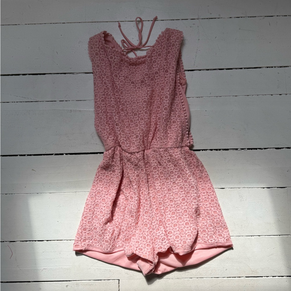 Charlotte Russe Pink Lace Romper - Picture 2 of 6